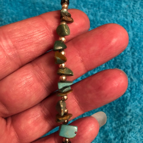 Beautiful vintage petite Sterling &turquoise bracelet Navaho Indian reservation - Picture 3 of 3